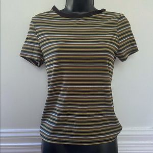 Striped Soft Ribbed T Shirt